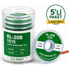 Piyatech RL-20B 1515 Lehim Emme Teli Lehim Temizleme Fitili 1.5mm 1.5m - 5'li Paket