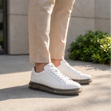 Konfores 2274-ZANELLE Hakiki Full Duble Deri Üst Kalite Premıum Erkek Sneaker Ayakkabı - NKT02274-BEYAZ-43