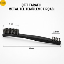 Piyatech Çift Taraflı Metal Tel Temizleme Fırçası Siyah Pas Paslanmaz Çapak Kazıyıcı 17 cm