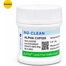 Piyatech CVP520 No-Clean Kurşunsuz 138°C Düşük Isı Krem Lehim 52 Gram