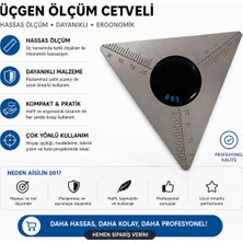 Piyatech Paslanmaz Çelik Profesyonel Üçgen Ölçü Cetveli – Teknik Çizim, Ahşap Işleme ve Hobi Kullanımı