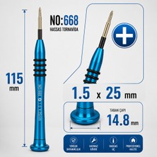 Piyatech Manyetik Tornavida 1.5X25 mm Cep Telefonu ve Elektronik Tamir Aleti - Mavi NO:668
