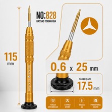Piyatech Manyetik Tornavida 0.6X25 mm Cep Telefonu ve Elektronik Tamir Aleti NO.828 - Turuncu