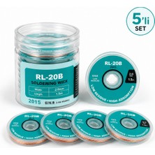 Piyatech RL-20B 2015 Lehim Temizleme Teli 2.0mm 1.5 Metre Yüksek Emiş Gücü - 5'li Paket