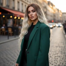 Maxi Trendy Fiber Sentetik Uzun Su Dalgası Peruk / Kumral / Platin Ombreli