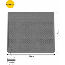 Piyatech Isıya Dayanıklı Silikon Tamir Matı Anti-Statik Lehimleme ve Bakım Pedi 25X17.5 cm - Gri