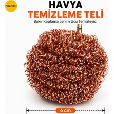 Piyatech Havya Temizleme Teli Bakır Kaplama Lehim Ucu Temizleyici Sünger 6 cm