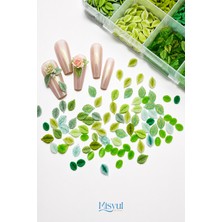 Misyul Tırnak Süsleme Spring Leaf Charm Seti, Bahar Yaprağı Nail Art Tırnak Süslemesi