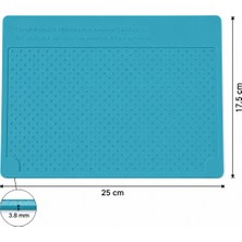 Piyatech Isıya Dayanıklı Silikon Tamir Matı Anti-Statik Lehimleme ve Bakım Pedi 25X17.5 cm