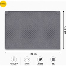 Piyatech Profesyonel Isıya Dayanıklı Silikon Tamir ve Bakım Matı Gri 25X17.5 cm