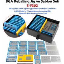 Piyatech S-F302 Bga Reballing Manyetik Stencil Seti Ram Nand T2 M1 M2 Rework Tamir Kiti