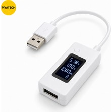 Piyatech Dijital LED Göstergeli USB Voltmetre Ampermetre Test Cihazı - Akım ve Voltaj Ölçer