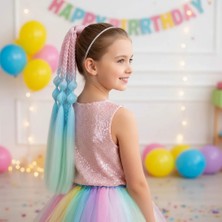 Maxi Trendy Balon ve Düz Salaş Örgülü Lastikli At Kuyruğu / ACM08