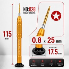 Piyatech Manyetik Tornavida 0.8X25 mm Cep Telefonu ve Elektronik Tamir Aleti NO.828 - Turuncu