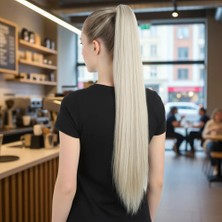 Maxi Trendy Tokalı Düz At Kuyruğu / Balköpüğü Platin Röfleli