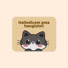 Tabloe Tatlı Kedi Temalı Yazılı Ergonomik Mouse Pad - 23X19 cm - Kaydırmaz Tabanlı Kaliteli Fare Altlığı Mousepad