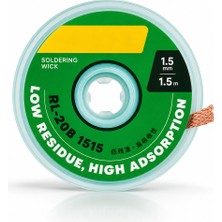 Piyatech 1.5 mm x 1.5 Metre Lehim Temizleme ve Emme Teli Düşük Kalıntı Yüksek Emiş Gücü RL-20B-1515
