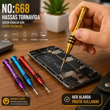 Piyatech Manyetik Tornavida 1.5X25 mm Cep Telefonu ve Elektronik Tamir Aleti - Kırmızı NO:668
