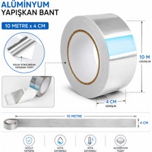 Piyatech Alüminyum Yapışkan Bant 10 Metre x 4 cm Isıya ve Suya Dayanıklı