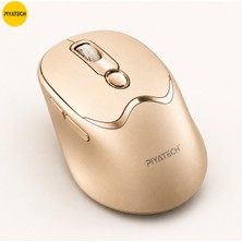 Piyatech XK-M02 Şarj Edilebilir Sessiz Kablosuz Mouse Bluetooth 2.4 Ghz Çift Mod Gold