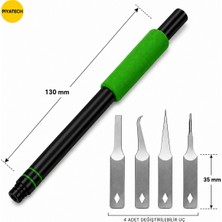 Piyatech Lw-K1 Anakart Cpu Ic Entegre Sökücü ve Silikon Temizleme Bıçak Seti 4 Uçlu Neşter
