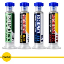 Piyatech 4'lü 20 G Şırınga Krem Lehim Pastası Seti – Bga Smd Elektronik Tamir Flux MS38 MS58 MS83 MS17
