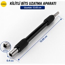Piyatech Profesyonel Manyetik Vidalama Bits Uç Tutucu Kilitli Uzatma Aparatı 12.65 cm Matkap Ucu Uzatıcı 0.4mm