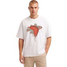 Rook Eriyen Saat Dijital Baskılı T Shirt - Erkek