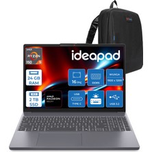 Lenovo Ideapad Slim 3 Amd Ryzen 5 150  24GB 1tb SSD + 1tb SSD Freedos Radeon 660M 16" Wuxga (1920X1200) IPS 300NITS 60Hz Taşınabilir Bilgisayar 83K80086TRF12 + Zetta Çanta
