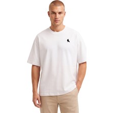Rook Karga Logolu Flex Baskılı T Shirt - Erkek