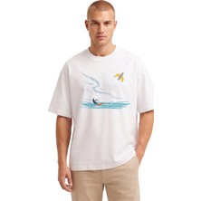 Rook Bantlanmış Muz Paraşüt Dijital Baskılı T Shirt - Erkek