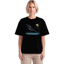 Rook Bantlanmış Muz Paraşüt Dtf Baskılı T Shirt - Kadın