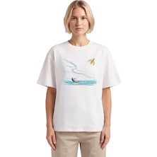 Rook Bantlanmış Muz Paraşüt Dijital Baskılı T Shirt - Kadın