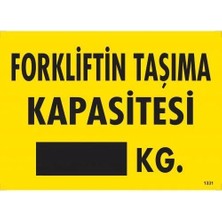 Maxi Trendy Forkliftin Taşıma Kapasitesi Uyarı Levhası 25X35 KOD:1331