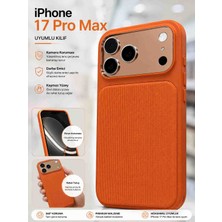 Fix Tech iPhone 17 Pro Max Modeline Uygun Deri Dönüşüm Case Telefon Kılıfı Turuncu