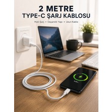 MertUS Hızlı Şarj Destekli 2 Metre Type-C Kablo - DUP3150-6630