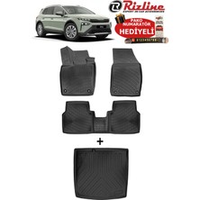 Rizline Skoda Elroq 2024-2025-2026 Model Havuzlu Paspas ve Bagaj Havuzu Seti Siyah