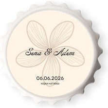 Hediye Vakti Isim ve Tarih Yazılı Özel Tasarım Düğün, Nişan, Söz Hediyelik Magnet (10'lu Paket)