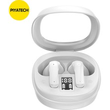 Piyatech Dijital Ekranlı Şeffaf Kapaklı Kablosuz Bluetooth Kulaklık