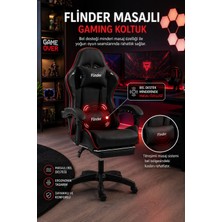 Flinder Premium Siyah/kırmızı Oyuncu Koltuğu, Masajlı Sandalye,, Yüksekliği Ayarlanabilir, Oyuncu Sandalyesi, Ofis Koltuğu, Çalışma Sandalyesi - 150 kg Taşıma Kapasitesi