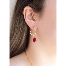 Charmlucky Murano Nar Tanesi Kalp Küpe