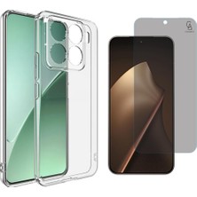 Coolacs Xiaomi Mi 15T Pro Uyumlu Premium Telefon Kılıfı ve Hayalet Privacy Tam Kaplayan Cam Ekran Koruyucu