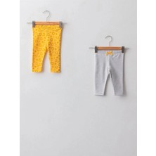 Lcw Baby Sarı Beli Lastikli Baskılı Kız Bebek Tayt 2'li