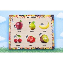 S-Online Eva Eğitici Bul Tak Puzzle Meyveler Montessori Zeka ve Motor Beceri Geliştirici Oyuncak