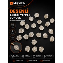 Major Hobi Desenli Akrilik Yaprak Boncuk Inci Beyaz 50 Adet Takı ve Hobi Yapım Aparatı - 20 mm