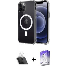 Marsilyan™- iPhone 12 Kılıf Ahenk Yansıma Prime - Siyah Bilvis 5in1 3D Magic Cam Ekran Koruyucu + Kamera Lens Koruma Cam - Sf