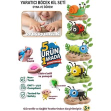 Oruç Oyuncak Oyun Kil Hamuru Yumuşak Çocuklar Için Yaratıcı Kil Seti - 5 Farklı Böcek Figürü - Güvenli ve Eğitici