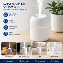 Cabbaroğlu Ticaret Araç Içi Mini Hava Nemlendirici Ultrasonik Buhar Makinesi USB Şarjlı Sessiz Çalışma