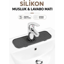 Silikon Musluk ve Lavabo Matı - Kaydırmaz Damlalık Tezgah Altlığı