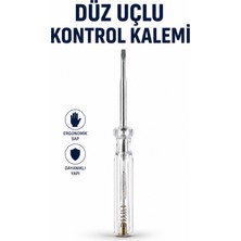 Alıç Düz Uçlu Kontrol Kalemi Şeffaf Ergonomik Saplı Elektrik Gerilim Test Kalemi Voltaj Kontrol Cihazı